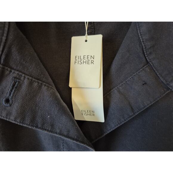 New w/Tags Eileen Fisher Womens Navy Ocean Stand Clear Jacket Large RT $228 - Picture 7 of 11